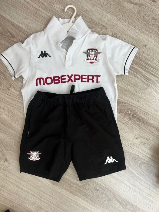 Echipament fotbal băieți (set 2 piese +trening 2 piese) Kappa /FCRapid