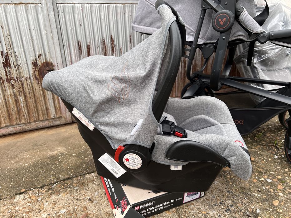 Бебешка количка CANGAROO Комбинирана количка 3в1 ELLADA СИВ