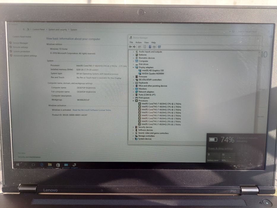 Laptop Lenovo Thinkpad P50/ i7