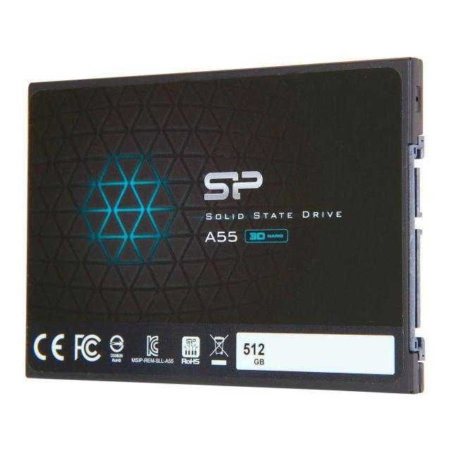 Диск 512GB SSD 2.5" Silicon Power A55 2.5", SATA3 3D Лаптоп Компютър