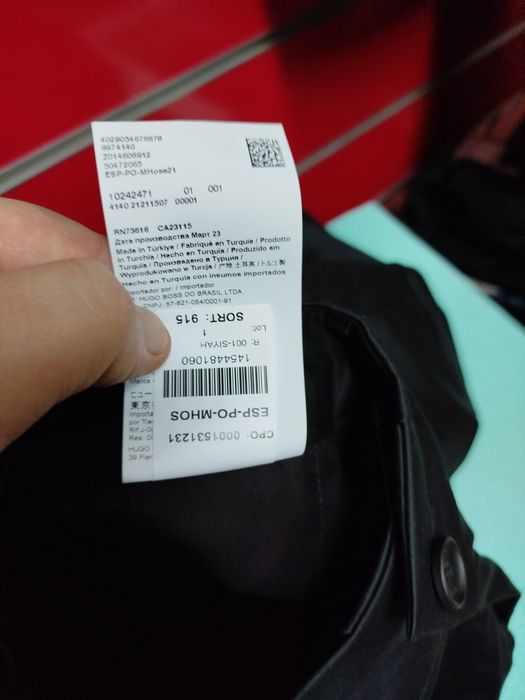 Оригинален еластичен карго панталон Hugo Boss W33 нов черен мъжки