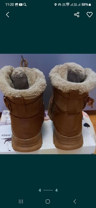 Ботинки зимние кожаные, размер 38-39