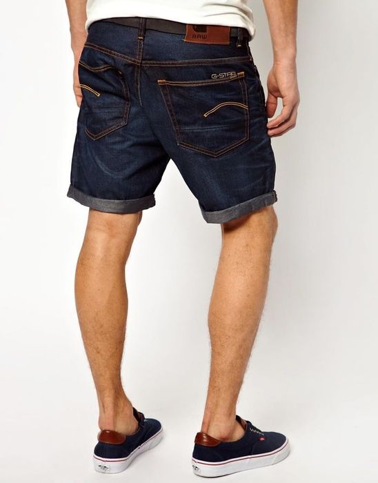Мъжки дънки : G- Star RAW Denim Shorts 3301 Straight Fit Dark Aged