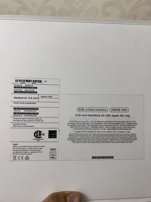 Срочно MacBook Air M2 8/256 gb