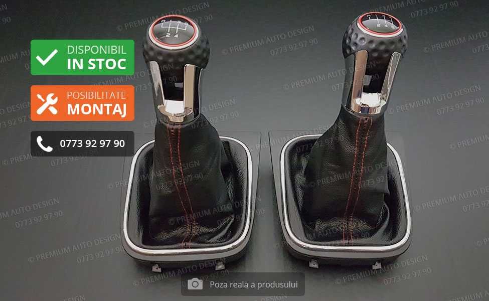 Schimbator viteze PIELE NATURALA - GTI - Golf 5-6 Jetta Eos Scirocco
