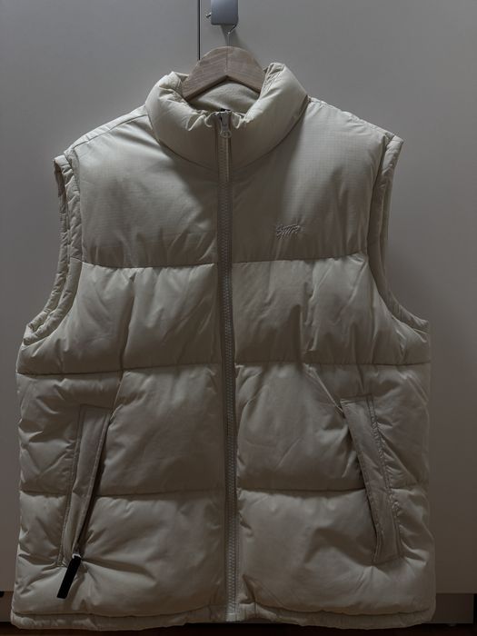 Vestă Matlasată Pull&Bear STWD Off-White / Beige – Mărimea XL (Puffer Vest)