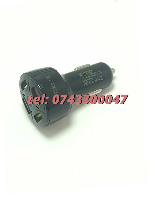 Incarcator Masina Auto 4 Porturi Bricheta Usb Qc Incarcare Rapida