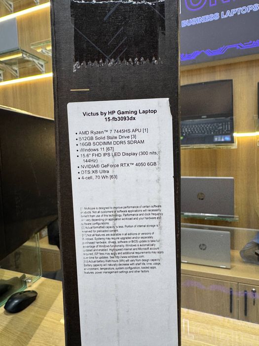Ноутбук Hp Victus 15.6 FHD ips Ryzen 7 7445 Ram 16Gb SSD 512Gb Rtx4050