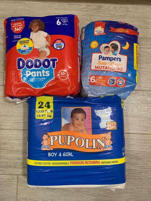 Памперси и гащички размер 6