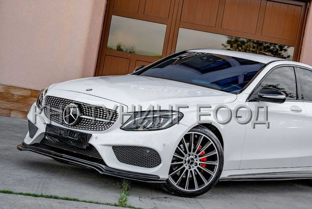 Преден лип спойлер за мерцедес в205 ц43 амг / mercedes w205 c43 lip spoiler / добавка за предна броня / нож