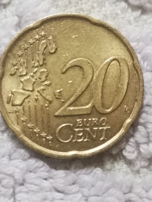 Монета 0,20 цента с грешка.