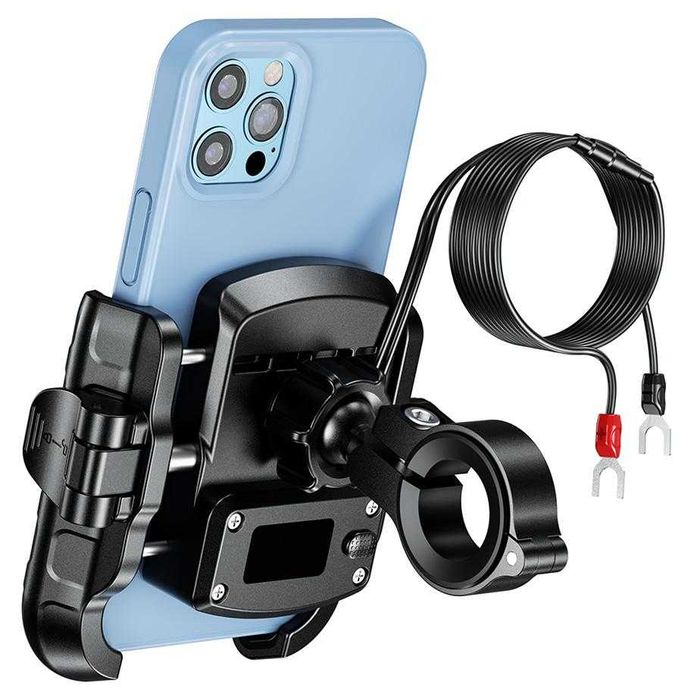 Suport Moto Nou pentru Telefon R9-Clip-PD cu priza USB  suport oglinda