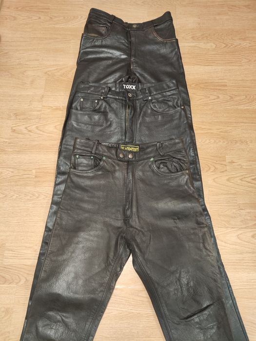 Jeaca piele  S  si trei pantaloni piele moto original  M
