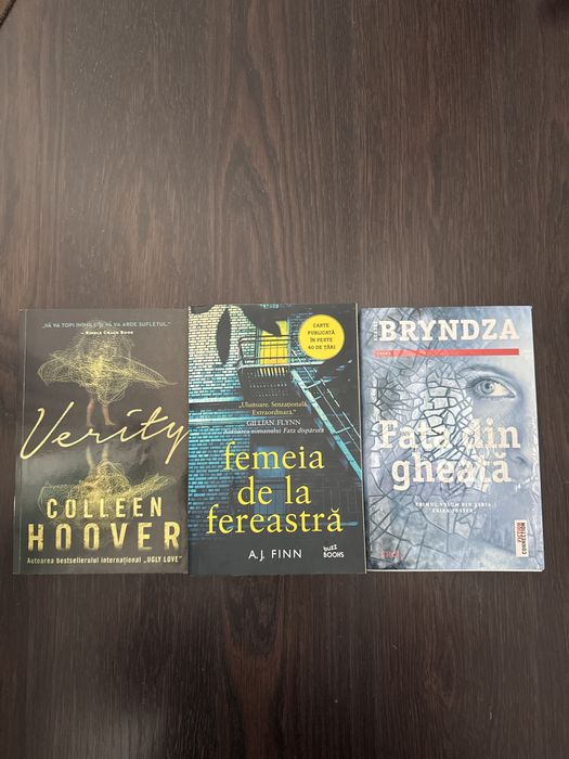 Pachet 3 carti(Verity, Femeia de la fereastra, Fata din gheata)