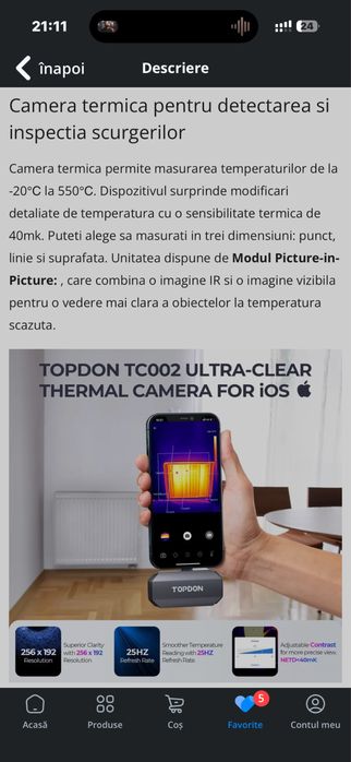 Camera termica TopDon pt Iphone
