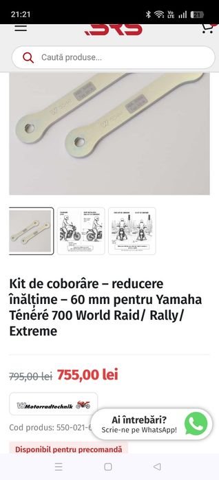 Kit coborâre Yamaha tenere 660 și 700 și multe alte modele.sunt că și noi!