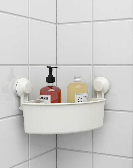 4 бр. Ъглов рафт за баня IKEA TISKEN с вакуумно закрепяне