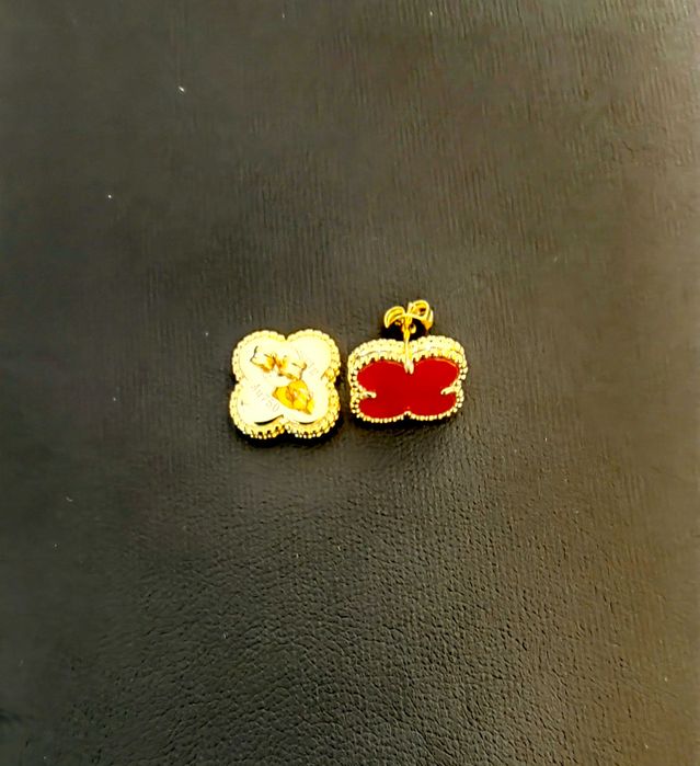 Дамски червени обеци Van Cleef & Arpels VCA Vintage Alhambra earrings