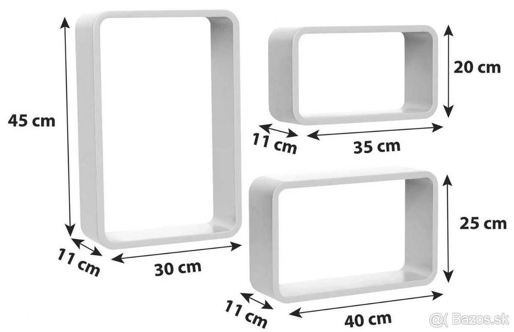 Рафтове, етажерки, син, комплект от 3,