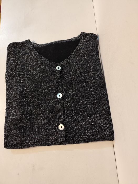Cardigan din lamé de mătase naturală