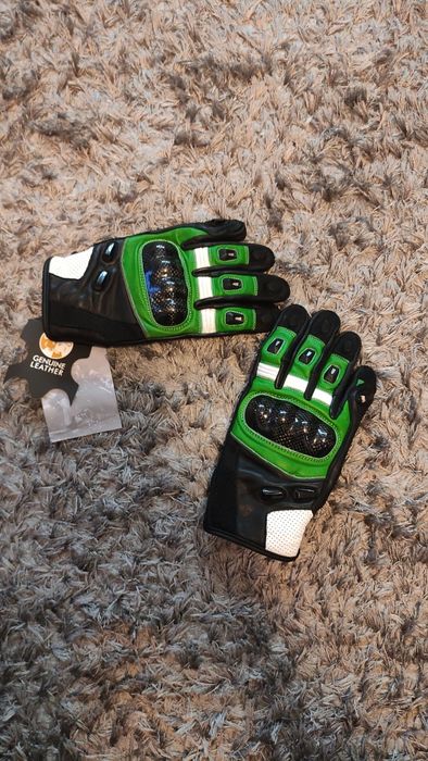 Manusi moto piele naturala SM Striker Green Short S, M, L, XL, 2XL Noi