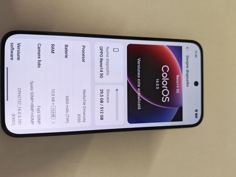 Oppo Reno 14 5G 512Gb 12G RAM vârful de gamă