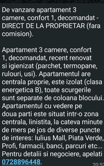 Apartament de vânzare 3 camere confort 1