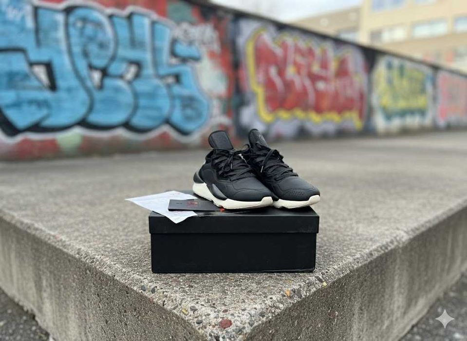 Adidasi Y3 Kaiwa Negru-Alb - Produs Premium - Full Box