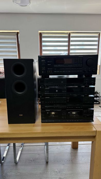 Sistem audio vintage Grundig Fine Arts + Onkyo + ELAC – stare excelentă, adus din Germania