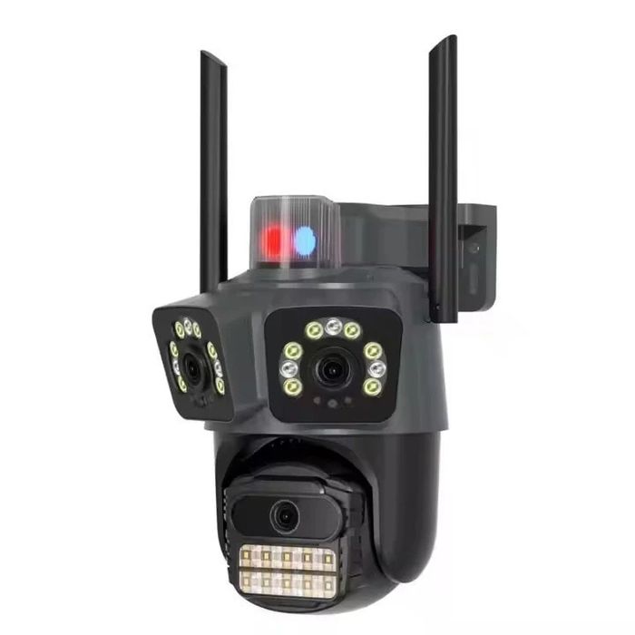 Camera Supraveghere Exterior Tripla, Wireless, Rotativa