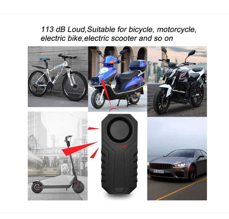 Alarmă antifurt pt. biciclete motociclete, impermeabila, telecomandă