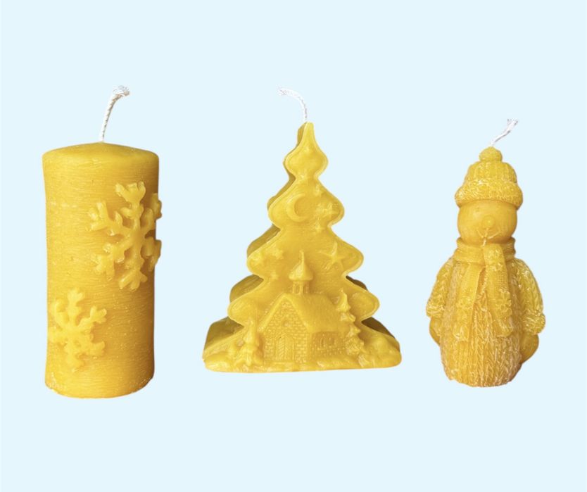 Восъчни свещи от натурален пчелен восък - ръчно изработени