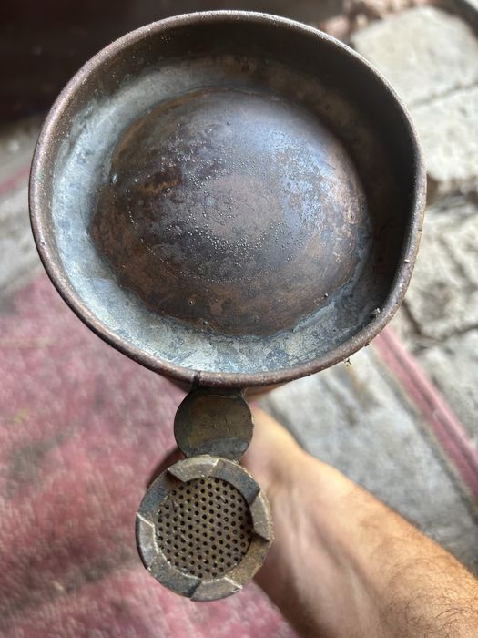 Pulverizator, vermorel, pompa manuala de stropit veche din cupru