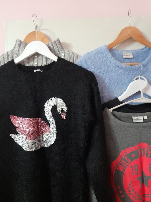 Pulovere și tricouri cu mânecă lunga, 10-14 ani, in stare excelenta.