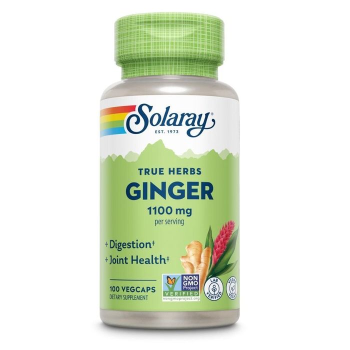 Корень имбиря  100 веган капсул  Solaray, Ginger