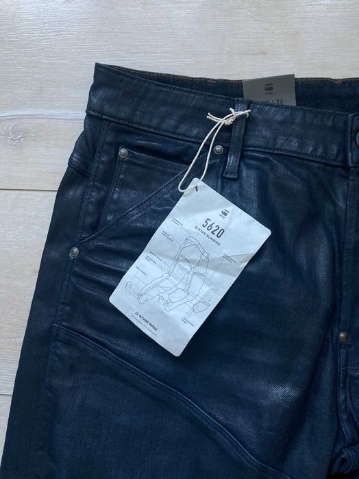 НОВИ G Star 5620 Elwood 3D Slim Jeans Dry Waxed Cobler дънки W33 L36