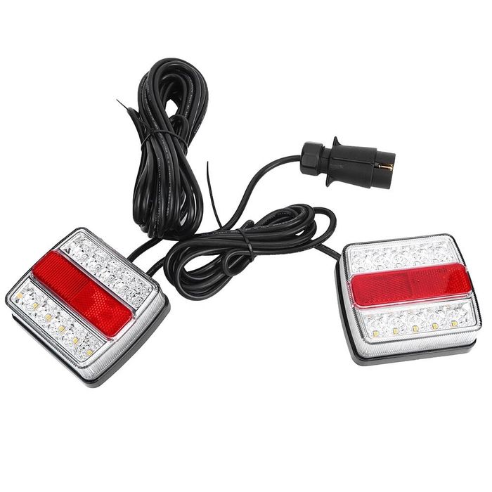 Set Stopuri Spate LED Magnetice pentru Remorcă – 12V, Priză 7 Pini, Cablu 7.5m