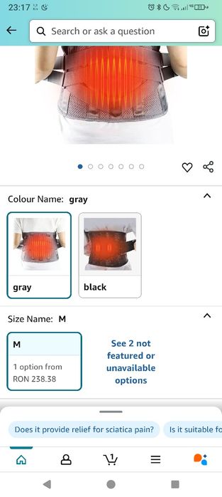 GINEKOO Centura de spate incalzita mărimea L