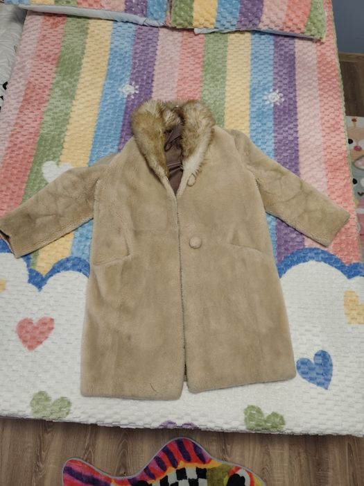 Дамско кожено  палто с Яка