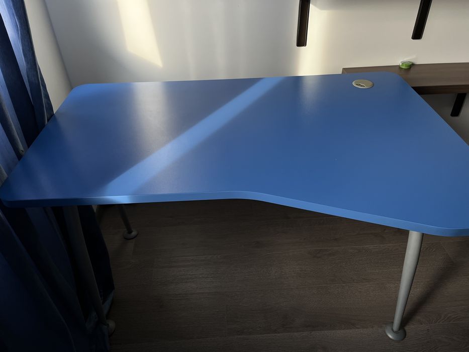 Birou  albastru/ Blat 25 mm/ 120x 65/80