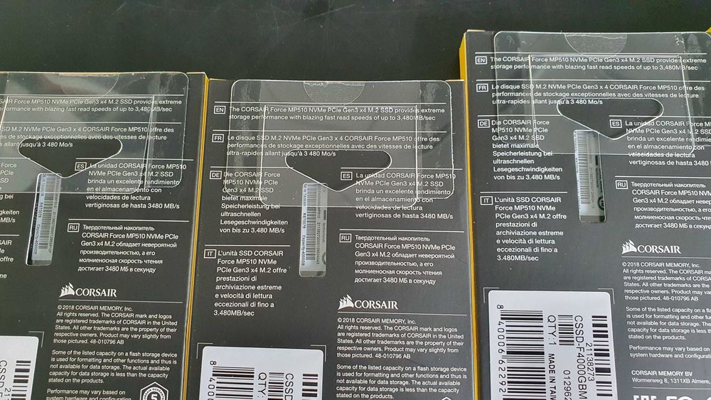 Нов Corsair MP510 4TB SSD M.2 NVMe - 3 г. гаранция, налични 4 бр.