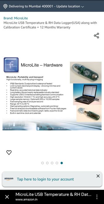 Micro lite usb termometr