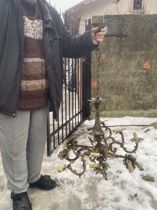candelabru bronz interbelic