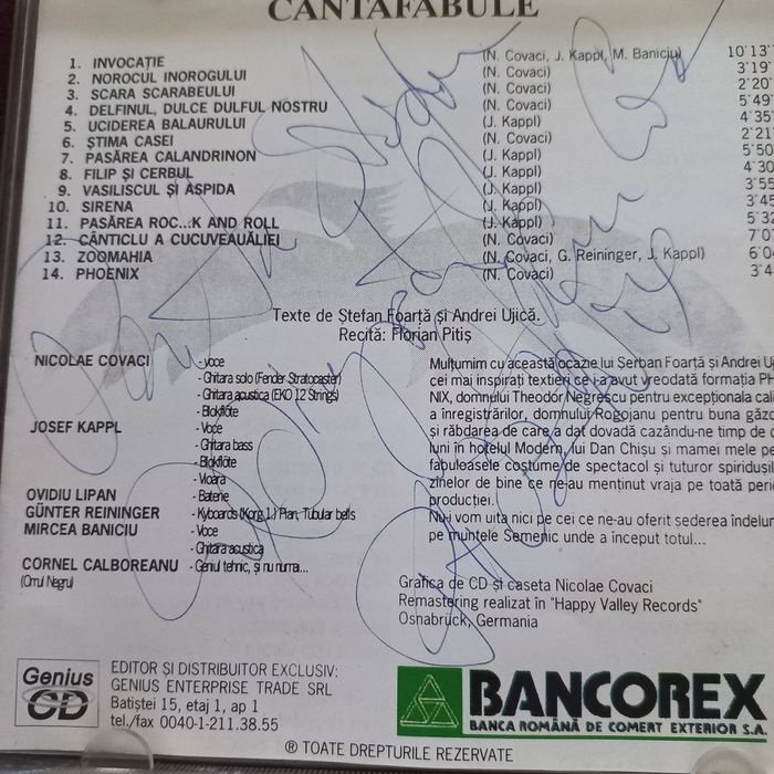 Cd Phoenix Cantofabule Semnat