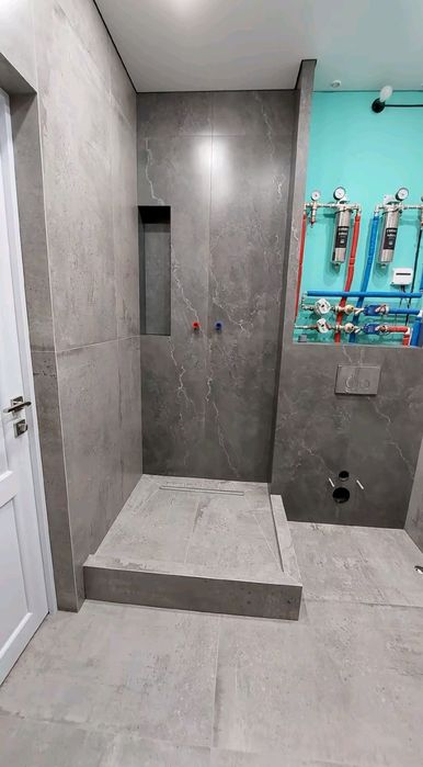 Кафель. Керамогранит широкоформатный.  Укладка плитка