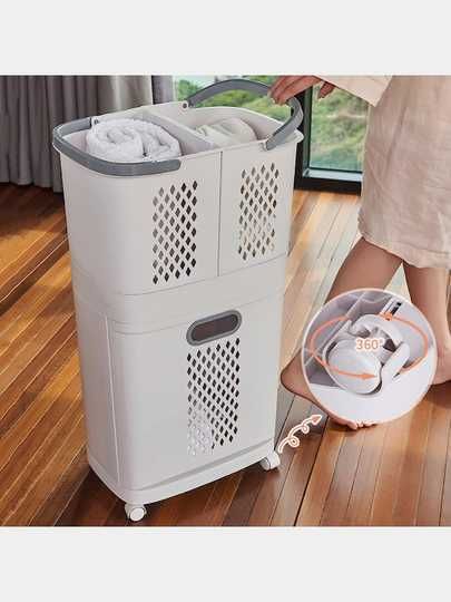 Корзина для белья в ванную узкая