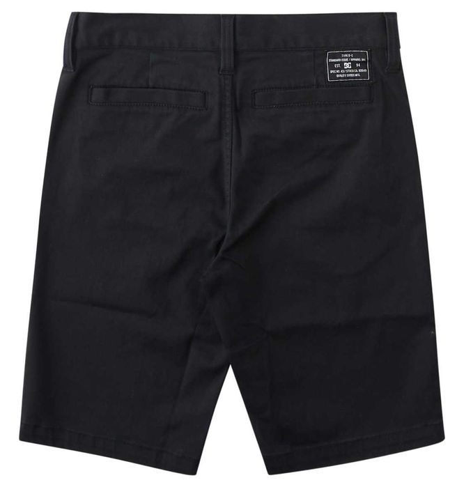DC Shoes băieți 10 ani pantaloni scurți chino negri Flat Front Skater Shorts black streetwear