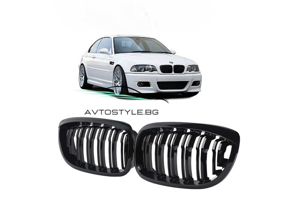 Двойни Решетки/Бъбреци за BMW E46 Coupe 325Ci 330Ci LCI 2DR 2003-2006г