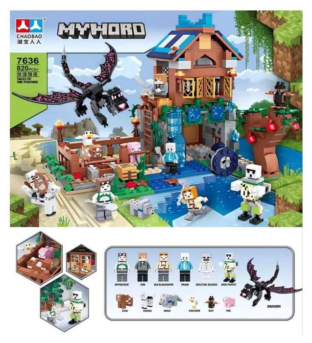 Конструктор Minecraft в ассортименте от 250 до 1260 деталей, доставка