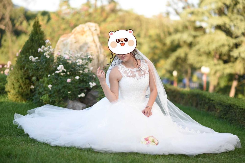 Сватбена дълга рокля тип принцеса